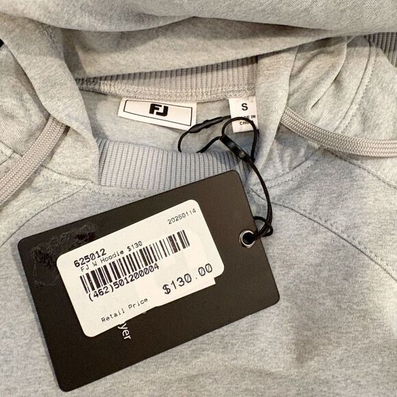 NWT FootJoy Golf Space Dye Hoodie Size Small Grey Stretch - Picture 8 of 10